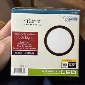 Patriot Lighting Indoor Lighting Black Finish Puck Light Set (2)